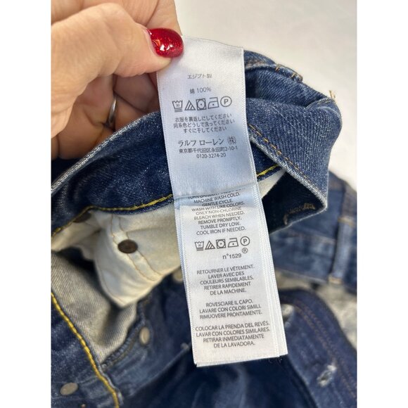 Polo Ralph Lauren Embroidered Skulls Denim Jeans Sullivan Slim Men’s 38x32 Y2K - Picture 11 of 16